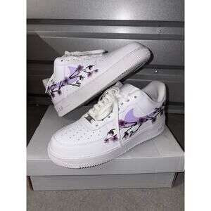 Drip Custom Painted Nike Air Force 1’s - Size 9 - Lilac Blossoms